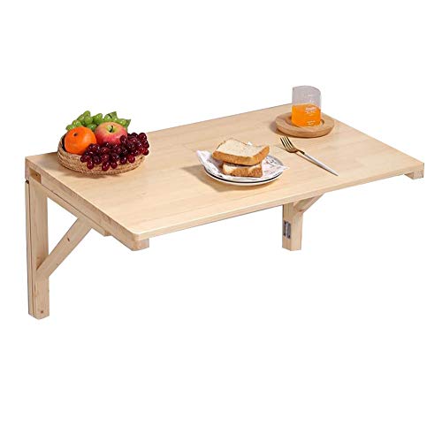 PENGFEI Tische Wandtisch Wand-Klapptisch Massivholz Faltbar Schreibtisch Zuhause Küchenarbeitsplatte, 9 Größen (Farbe : Holzfarbe, größe : 100x50cm)