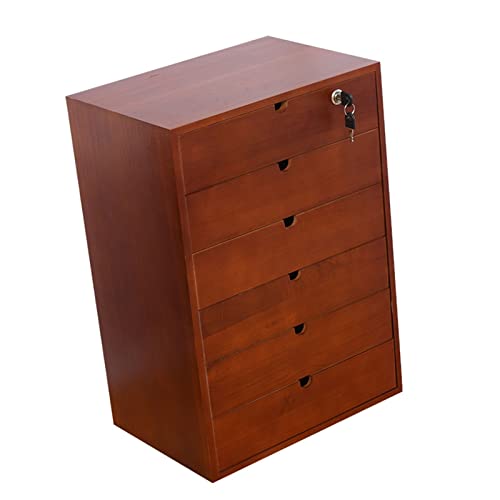BIZOLE Schreibtisch Schubladenbox - Schreibtisch Aktenschrank - Schreibtisch Organizer, Schubladentyp, Mehrschichtiger A4-Flachaktenschrank, Desktop-Massivholz-Aufbew ahrungsbox (Size : 6 Layer)