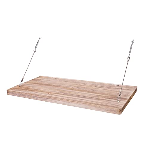 Mendler Wandtisch HWC-H48, Wandklapptisch Wandregal Tisch mit Tafel, klappbar Massiv-Holz - 120x60cm