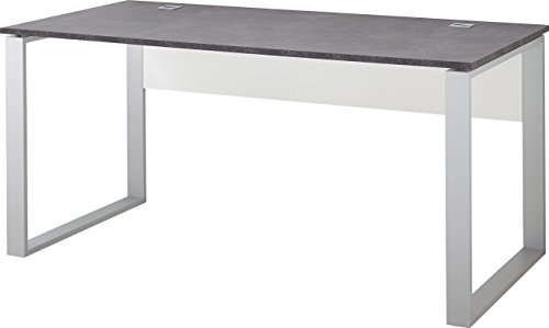 Germania 4150-261 Schreibtisch GW-Altino in Weiß/Basalto-Dunkel, 160 x 75 x 80 cm (BxHxT)