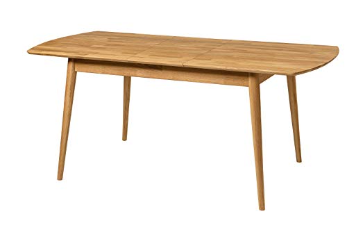 Nordic Story Esstisch Scandi (ausziehbar) • Tisch für Küche, Esszimmer & Wohnzimmer • Massivholz (Eiche) • Eiche Natur • Holztisch (140-180 x 90 x 75 cm) • 4-8 Personen