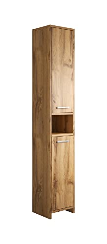 Freistehend Badezimmer Nemo Schrank hoch Schrank 167cm Eiche Badmöbel Badschrank