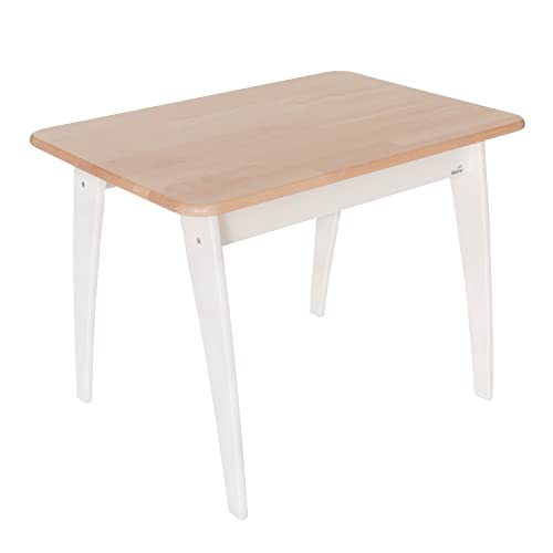 Geuther Tisch Bambino Höhe 55 cm Buche-Massivholz Ideales Kinderzimmerzubehör bis 6 Jahre Passender Spieltisch zu geuther Bambino Möbeln Weiß/Natur