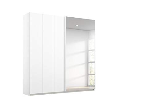 Rauch Möbel Seattle Schrank Kleiderschrank Schwebetürenschrank 2-türig in Weiß mit Spiegel inklusive Zubehörpaket Classic 2 Kleiderstangen, 5 Einlegeböden BxHxT 181 x 210 x 62 cm