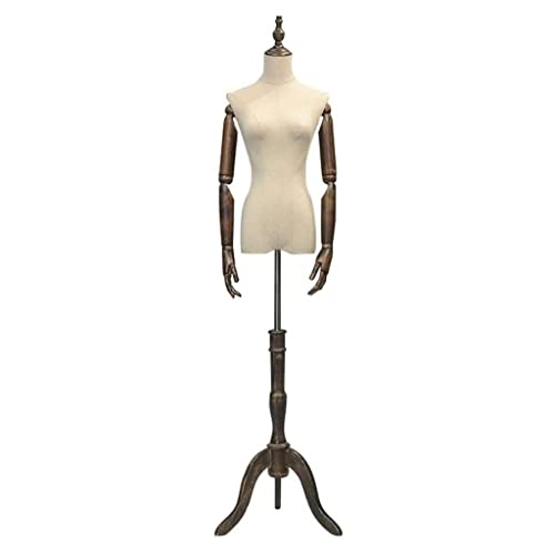 JBKNAN Schneiderpuppen Schneiderpuppe Damenbüste Büste Torso Mit Mechanisch Massivholz Bewaffnen Puppenkleid Displayhalter Mannequin Modell Für Puppe Kleider Puppenhaus Deko Geschenk