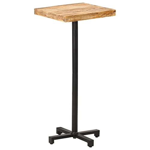 vidaXL Bartisch Stehtisch Party Tisch Esstisch Bistrotisch Küchentisch Holztisch mit Massivholz Tischplatte Quadratisch 50x50x110 cm Raues Mangoholz