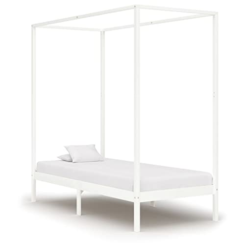 HINSD Betten & Zubehör Gestell Weiß Kiefer 90 x 200 cm Möbel