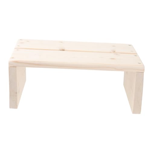 IMIKEYA 1Stk Badezimmerhocker Spa-Hocker aus Holz Schuhe Bankhocker spülbecken Töpfchen für Kleinkinder Toilettenhocker aus Holz Bad hohe Basis Massivholz Waschbecken Grundplatte Schemel