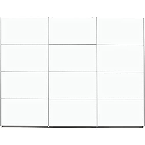 Rauch Möbel Caracas Schrank Kleiderschrank Schwebetürenschrank, Weiß 3-türig inkl. Zubehörpaket Premium 7 Einlegeböden, 3 Kleiderstangen, 1 Hakenleiste, Türendämpfer-Set, BxHxT 271x210x62 cm