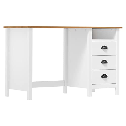 LIFTRR Möbel-Schreibtisch Hill Serie mit 3 Schubladen 120x50x74 cm Massivholz Büromöbel