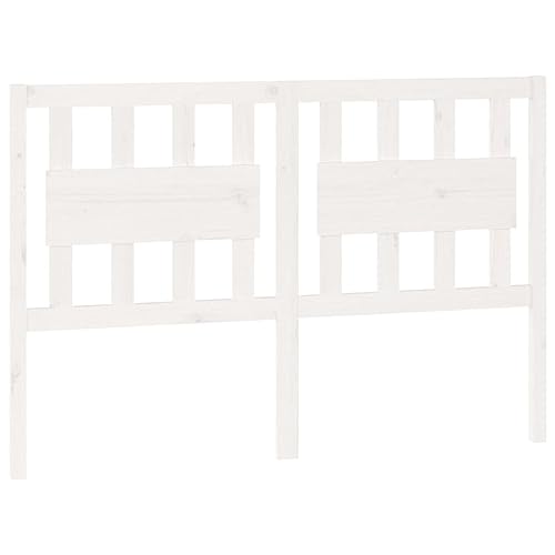 vidaXL Kopfteil Betthaupt Bettkopfteil für Bett Bettrahmen Bettgestell Massivholzbett Holzbett Schlafzimmer Weiß 140,5x4x100cm Massivholz Kiefer
