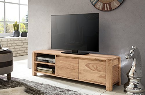 KADIMA DESIGN Lowboard Teko Massivholz Akazie Kommode 140 cm tv-Board Landhaus tv-Möbel