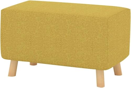 Hocker Ottomane Fußhocker Fußhocker Fußhocker Ottomane Sofa Hocker Bettende Hocker Fußstütze Umkleidekabine Massivholz, 2 Farben (Color : Blue, Size : 56X32X28CM) (Yellow 56X32X28C