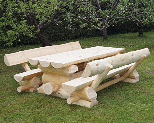 DEKO VERTRIEB BAYERN Luxus Premium Holzgarnitur Holz Massivholz Gartenmöbel Gartengarnitur 8 Pers.