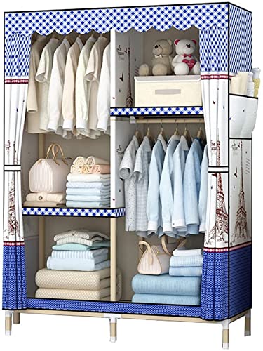 Tragbarer Kleiderschrank,Stoff-Klei derschrank,kreativer Kleiderschrank,offener Einzel-Kleiderschrank,Mas sivholz-Baby-Kleiderschra nk-Trennwände,platzspare nd,stabile Montage-Garderobe,G tragba