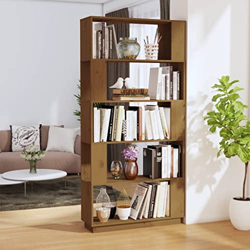 ECLAY Home Sets mit Bücherschrank / Raumteiler Honigbraun 80x25x163,5 cm Massivholz