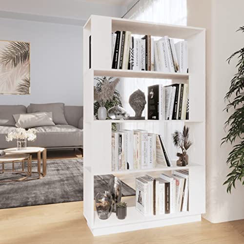 ECLAY Home Sets mit Bücherschrank / Raumteiler weiß 80x25x132 cm Massivholz Kiefer