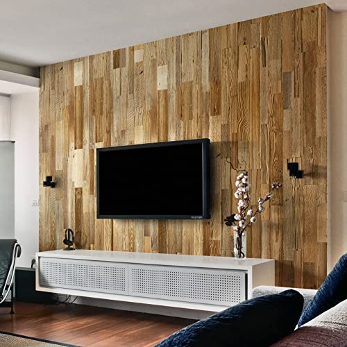 Wandverkleidung aus Altholz, Natürliches Vintage Holz Wandpaneele | model  Amber Lite  | Wooden Wall Design (Lite 1m2)