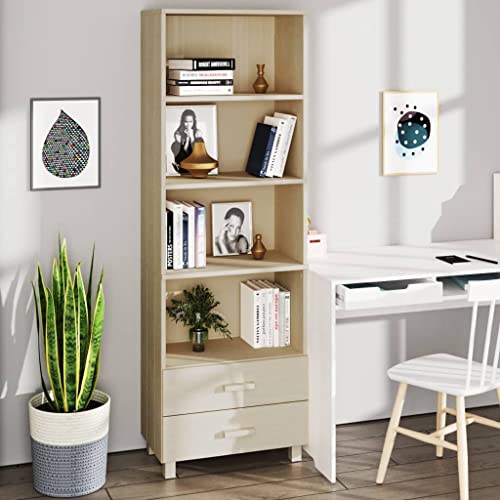 Highboard, Garderobe set Küchenschrank mit Arbeitsplatte Bücherregal mit Türen Buffetschrank Landhausstil Geeignet für Schlafzimmer Flur Balkon HAMAR Honigbraun 60x35x180 cm Massivholz Kiefer