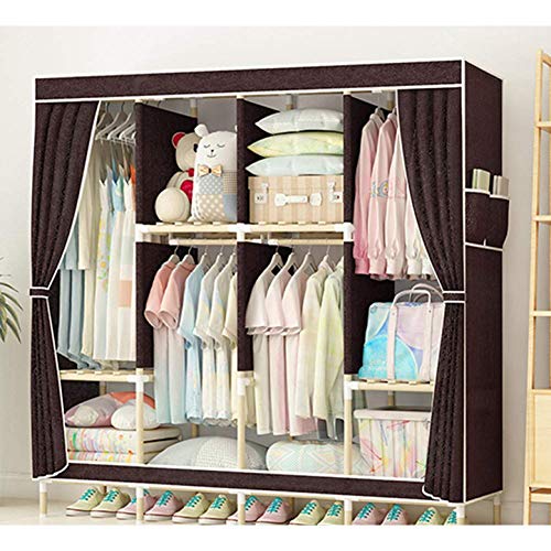 JHDDP3 Kleiderschrank Einzelwohnheim Kleine Kleiderschrank Einfache Tuch Kleiderschrank Massivholz Montage Tuch Home Raumsparende Hochschulstudenten Kleiderschrank, F (Color : T)