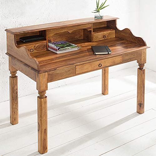 CAGÜ Sekretär & Schreibtisch Salem mit 3 Schubladen Sheesham massiv Holz 115cm