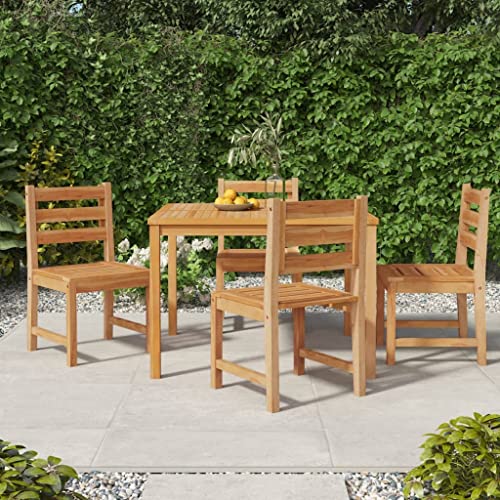 DCRAF Wohnmöbel Garten Gartenstühle 4 Stück Massivholz Teak