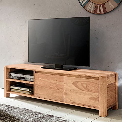 TV-Ständer Schrank Unterhaltungszentrum Fernsehschrank Holz Lowboard Massivholz Kommode 140 cm TV-Board Landhaus-Stil 40 cm TV-Möbel Konsolenschrank für Wohnzimmer Schlafzimmer ( Color : Akazie )