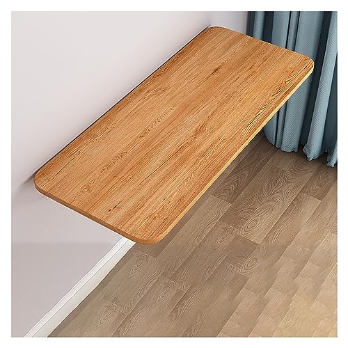 Wandtisch Klappbar,Wand Klapptisch Aus Holz,Massivholz Klapptisch Wandtisch,Platzsparender Schwimmender Schreibtisch,Wandmontiert e Werkbank,Zusammenklappbar er Computertisch Küche/Balkon (Color : Wood