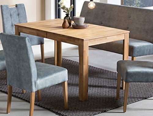 expendio Esstisch Percy 1XL Eiche Natur geölt 140(180) x80 cm Massivholz Mittelauszug Ausziehtisch Massivholztisch Esszimmer