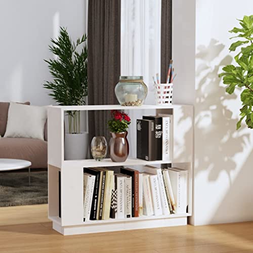 UTSRABFA Bookshelf Sideboard Würfelregal Industrial Regal Aktenregal Bücherregal/Raumteiler Weiß 80x25x70 cm Massivholz Kiefer Geeignet für Küche, Speisekammer, Diele, Balkon