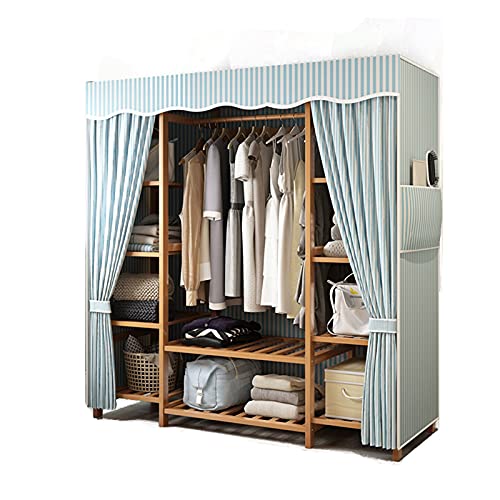 Massivholz-Kleiderschrank ,offener Multifunktions-Kleidersch rank,großes Schlafzimmer,Trennwand,Au fbewahrungsschrank,Stoff- Kleiderschrank (Größe: 165 x 41 x 120 cm)