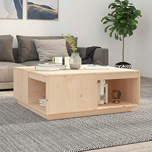 LAPOOH Couchtisch 100x101x40,5 cm Massivholz Kiefer, Living Room Table, Wohnzimmertisch, Beistelltisch, Side Table & End Table, Coffee Table