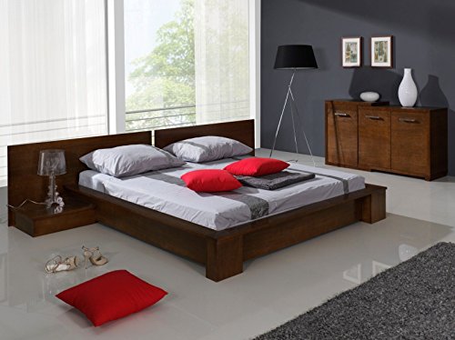 naka24 Kiefer Jugendbett Eiche Ehebett Kommode (180/200cm + Kommode)