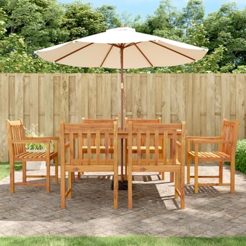 TECHPO Home Möbel Garten Gartenstühle 6 Stück 56x55.5x90cm Massivholz Akazie