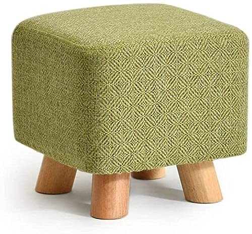 TEmkin Fußhocker Modischer Massivholz-Schuhhocker, quadratischer gepolsterter Fußhocker, Sofa, niedriger Hocker, Fußstütze, Kleiner Sitz, Fußstütze, Stuhl, dunkelblau (Farbe: #1) Polsterh