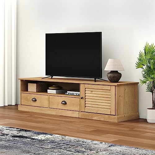 CIADAZ TV-Schrank VIGO 156x40x40 cm Massivholz Kiefer Fernsehtisch, TV Lowboard, Fernsehschrank, TV Bank, TV Table, TV Kommode - 353172