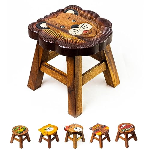 Agas Own Tritthocker für Kinder aus Holz - Handmade in Premium Qualität - Holztritt aus Massivholz - Große Designauswahl als Stuhl, Fußbank & Sitzhocker - Melkhocker - Pflanzenhocker (Löwe)