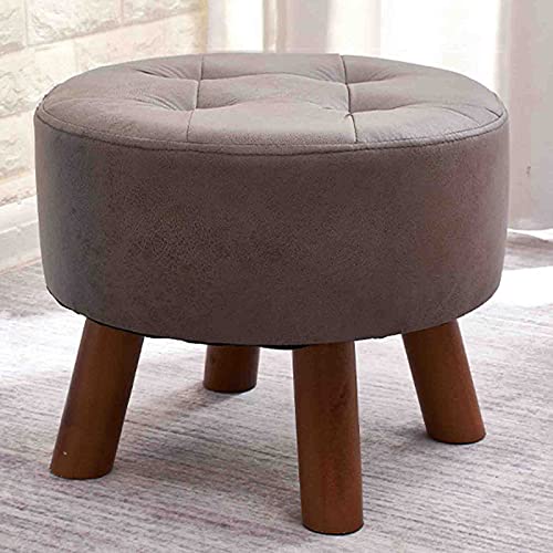 Miuxe Kleiner Fußhocker Massivholz Ottoman Hocker Sofa Teehocker Wechselschuhe Bank Fußstütze Tritthocker Gepolsterter Sitz Holzbeine Wohnzimmer Schlafzimmer