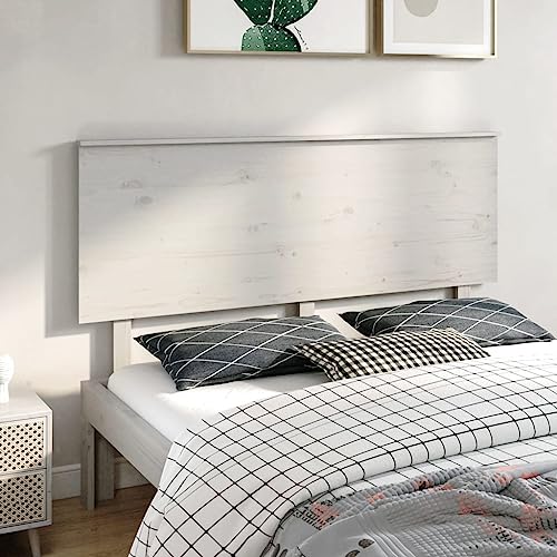 DCRAF Home Möbel Bett Kopfteil Weiß 164x6x82,5 cm Größe Massivholz Kiefer