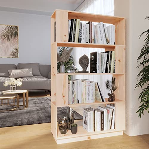 UTSRABFA Vitrinenschrank Standregal Industrial Regal CD Regal Bücherregal/Raumteiler 80x25x132 cm Massivholz Kiefer Geeignet für Arbeitszimmer, Wohnzimmer, Büro, Schlafzimmer