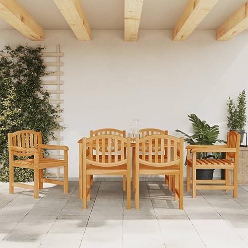 WOODEY Home Möbel Garten Gartenstühle 6 Stück 58x59x88cm Massivholz Teak