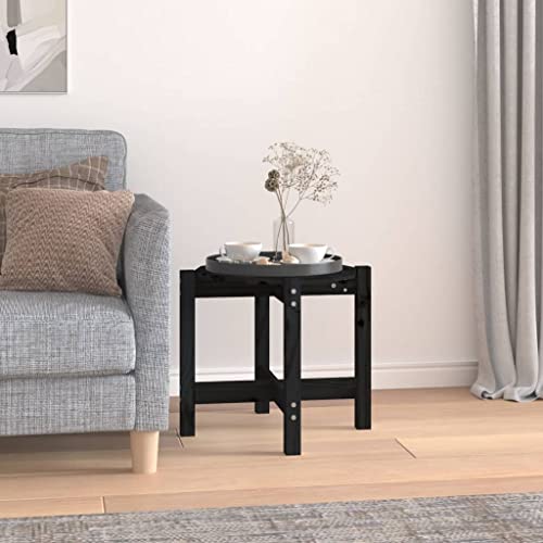 WEMYUFURN Couchtisch Schwarz 52,5x45 cm Massivholz Kiefer, Couchtisch, Wohnzimmertisch, Beistelltisch - für Wohnzimmer und Büro - Mittelpunkt für Ihr Zuhause