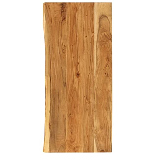 vidaXL Akazienholz Massiv Waschtischplatte Badezimmer Waschtisch Waschtischkonsole Platte Holzplatte für Aufsatzbecken Badmöbel Baumkante 114x52x3,8cm