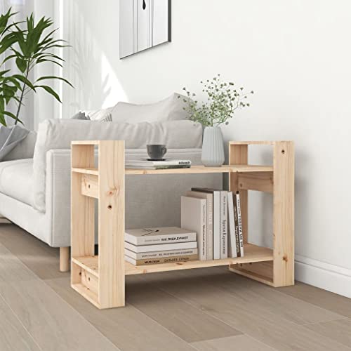 QZZCED Dekoratives Regal Wohnzimmerregal Bücherschrank Büro-Bücherregal Bücherregal/Raumteiler 80x35x56.5 cm Massivholz Kiefer für Büro, Arbeitszimmer, Küche