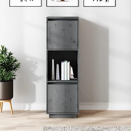 FUDUGEHMIOFWFJJ kommode weiÃŸ,kommode mit schubladen,kommode Flur,Highboard Grau 38x35x117 cm Massivholz Kieferschrank schubladen,Sideboard Flur,Schrank Flur,