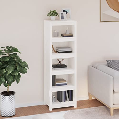 DCRAF Möbelset Bücherschrank weiß 50x35x154 cm Massivholz Kiefer