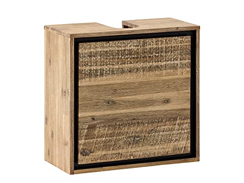 Woodkings® Waschbeckenunterschrank Jolo massiv Holz Akazie schmal zum hängen Badmöbel Badezimmer klein Badezimmerschrank Badschrank Bad Unterschrank Massivholz Wandschrank