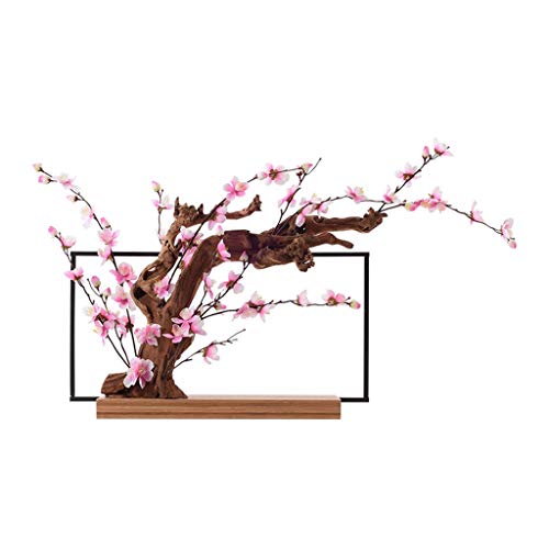 Liudan Künstliche Blumen Chinesisch-Stil Wohnzimmer Hotel Villa Massivholz-Simulation Blumen Künstliche Pflaume-Blumen, künstlicher Topf künstliche Anlage Wohnaccessoires Gefälschte Blumensträuße