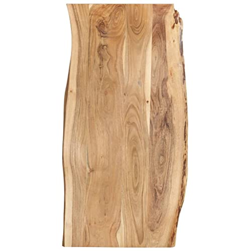 vidaXL Massivholz Tischplatte Baumkante Massivholzplatte Akazie 118x(50-60) x2,5cm