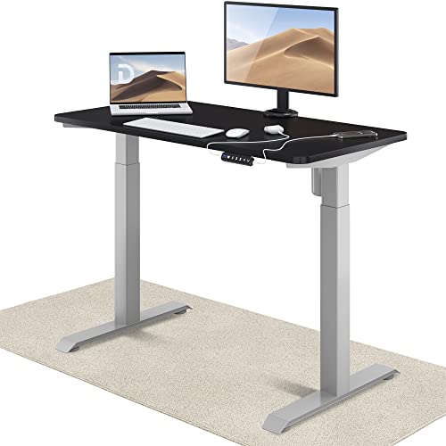 Desktronic Höhenverstellbarer Schreibtisch (120x60 cm) - Sitz- & Stehpult mit Ladebuchsen - Schreibtisch Höhenverstellbar Elektrisch Touchscreen & Stahlfüßen - Schreibtisch Höhenverstellbar